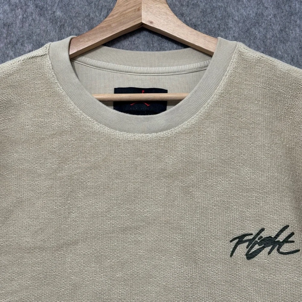 Air Jordan Flight Heritage Sweatshirt Mens XXL Beige Rattan Crewneck Flight Tour